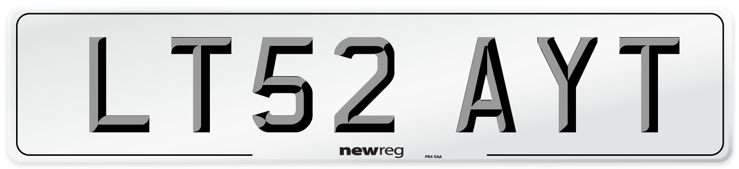 LT52 AYT Number Plate from New Reg